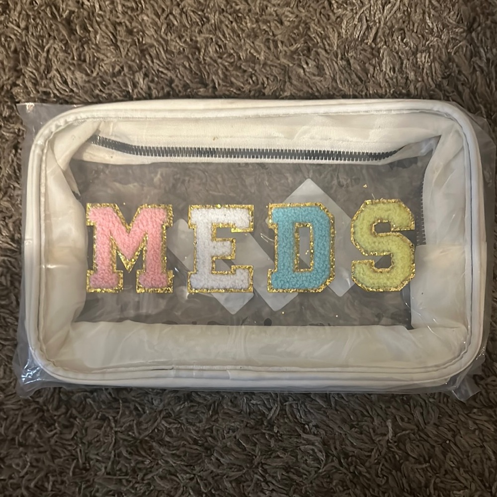 Clear Organizer with Colorful 'MEDS' Letters
